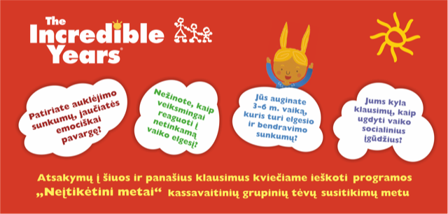 Kviečiame Kauno miesto savivaldybės tėvelius dalyvauti programoje „Neįtikėtini metai”